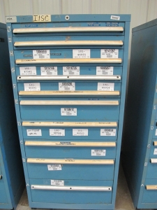 LISTA HEAVY DUTY 10-DRAWER PARTS CABINET W/ CONTENTS (W-44) LOADING & HANDLING FEE $25-